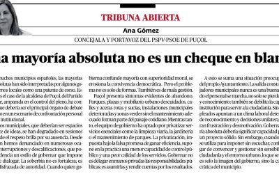 ARTICULO DE NUESTRA PORTAVOZ EN EL PERIODICO DE AQUI